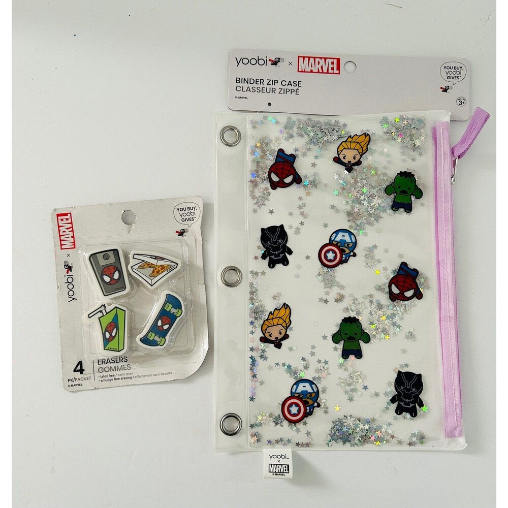 Spider-man Marvel Pencil Bag and Erasers Bundle new